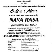«Nava Rasa – Sentimenti dall'India», Spello, 9 agosto 1992