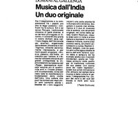 La Nazione, 29 aprile 1990 – «Musica dall'India. Un duo originale»