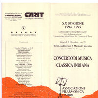 Associazione Filarmonica Umbra, Terni, 2 dicembre 1994 – Concerto di musica classica indiana